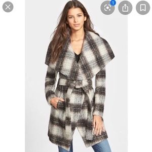 Final SALE！BCBGeneration Plaid Wrap Wool Coat！